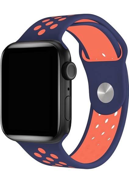 Apple Watch Uyumlu Series 2 38 mm Fileli Kordon Lacivert-Pembe