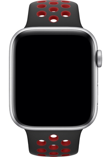 Apple Watch Uyumlu Series 3 38 mm Fileli Kordon Siyah-Kırmızı
