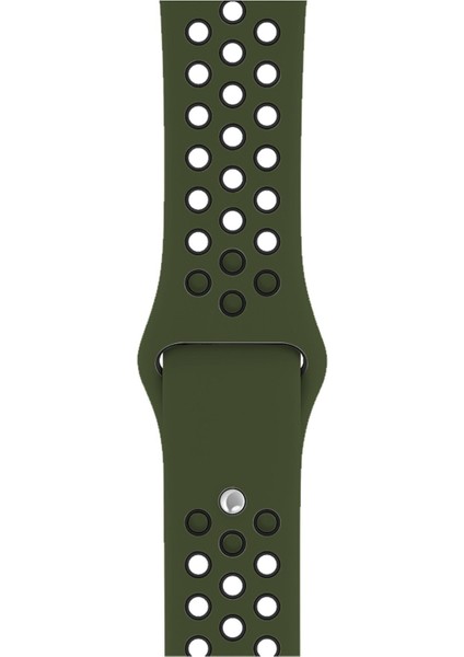 Apple Watch Uyumlu Series 3 40 mm Fileli Kordon Haki-Siyah