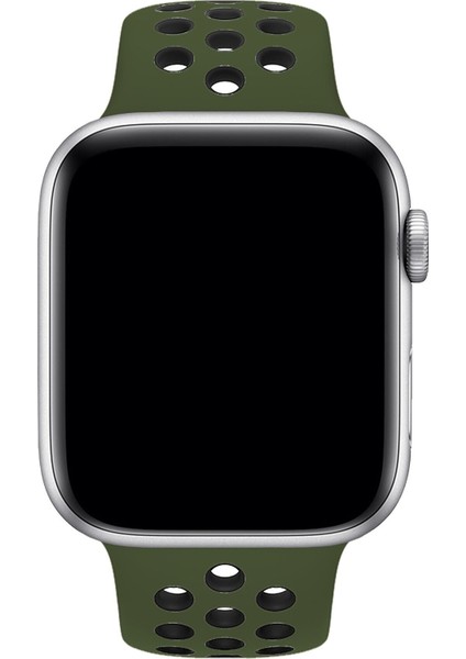 Apple Watch Uyumlu Series 3 40 mm Fileli Kordon Haki-Siyah