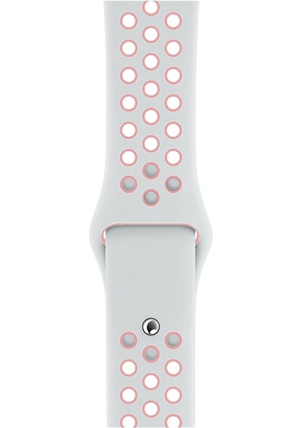 Apple Watch Uyumlu Series 6 38 mm Fileli Kordon Beyaz-Pembe