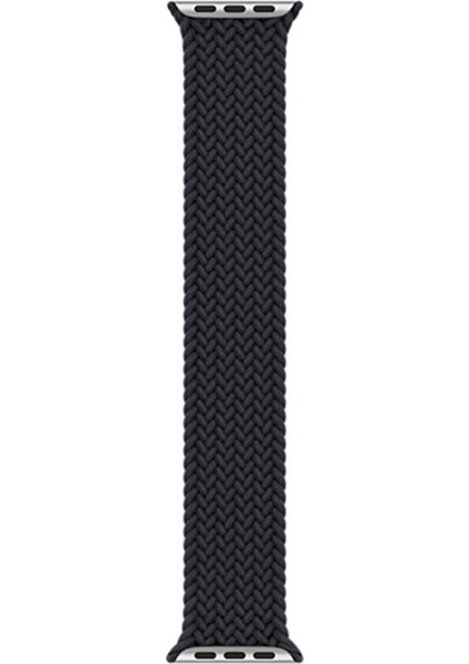 Apple Watch Uyumlu 3 42 mm Tek Parça Large Hasır Kordon Kömür