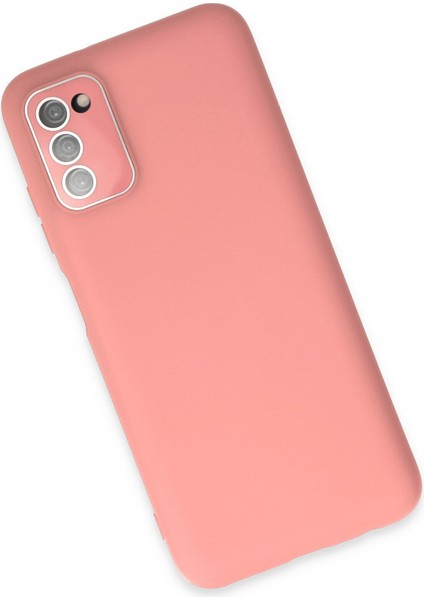 Newface Samsung Galaxy A03S Kılıf Lansman Glass Kapak - Pembe