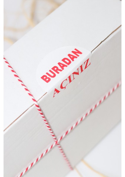 Buradan Açınız Beyaz 40 mm Yuvarlak Yapışkanlı Sticker Etiket 120 Adet fiyatları