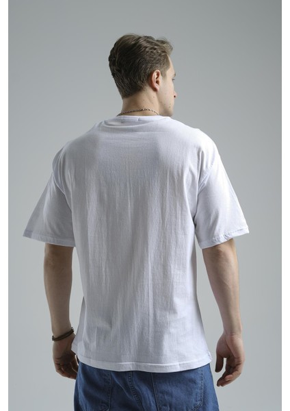 Michelangelo Heykel Baskılı Oversize Tshirt
