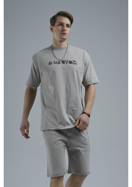 Guido Chiness Önü ve Arkası Baskılı Erkek Şort Tshirt Takım modelleri