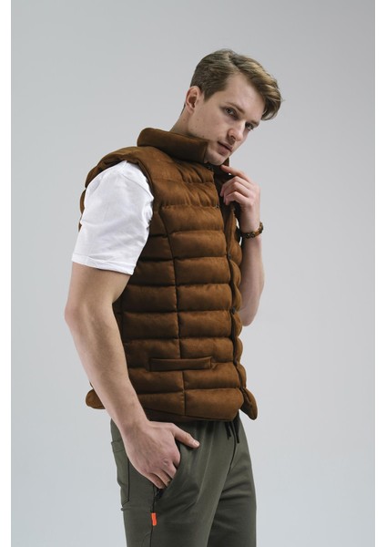 Tobia Slim Fit Cepli Dolum Süet Erkek Yelek fiyatları
