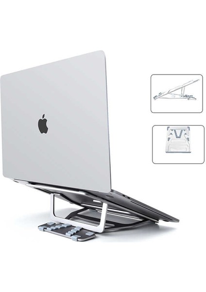 S100 Laptop Standı 5 Kademeli Katlanabilir MacBook Stand Alüminyum Alaşım