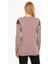 Kadın Ön Baskı Detaylı Kazak Beige 21-1330 4