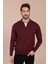 Polo Yaka Superfine Yün Kazak - Bordo 1