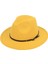 Kadın Yün Leopar Baskı Geniş Brim (Sarı) ile Fedora Şapkası Keçe (Yurt Dışından) 1