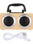 W5B Ahşap Taşınabilir Çift Boynuz Stereo Bluetooth Hoparlör Telefon Tutucu ile Destek Tf Kart / Aux Kırmızı (Yurt Dışından) 3