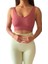 Destekli Seamless Fitilli Kalın Askılı Crop Büstiyer Pudra 1