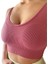 Destekli Seamless Fitilli Kalın Askılı Crop Büstiyer Pudra 3