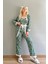 Yeşil Zeytin Dalı Desenli Sabahlıklı Pegasus Pijama Takımı 5