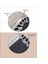 Anti Slip Taban Gri Oval Puffy Peluş Halı 2
