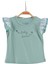 Kız Bebek Yeşil Fırfırlı Baskılı T-Shirt (6AY-4YAŞ) 1