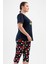 Pamuklu Büyük Beden Kısa Kol Kaprili Pijama Takım 2