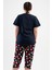 Pamuklu Büyük Beden Kısa Kol Kaprili Pijama Takım 4