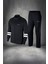 Erkek Siyah Supra Penye Kumaş Fit Kalıp Koşu Seti (S-3xl) 1