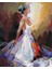 Canvas Beyaz Elbiseli Kemancı Sayılarla Boyama Seti Kasnaklı 100 x 140 cm 1