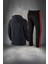 Büyük Beden Erkek Siyah Supra Penye Kumaş Önü Cep Detaylı Eşofman Takımı (4xl- 10XL) 4