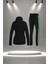 Kadın Siyah Supra Penye Kumaş Mevsimlik Fermuarlı Koşu Takımı (S-3xl) 4