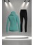 Kadın Su Yeşili Supra Penye Kumaş Rahat ve Şık Eşofman Takımı (S-3xl) 4