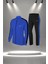 Kadın Mavi Supra Penye Kumaş Sporcu Günlük Koşu Seti (S-3xl) 1