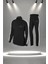 Kadın Siyah Supra Penye Kumaş Rahat Konforlu Kesim Eşofman Takımı (S-3xl) 1