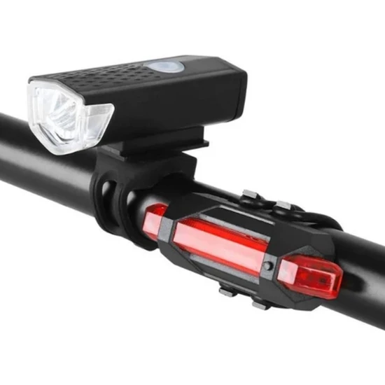 Greathings Fonksyonlu Bisiklet Arka Stop Uyarı Ikaz Işığı Şarjlı 4 Modlu Lamba ve Bisiklet Işığı USB Şarjlı LED Ön Arka Set