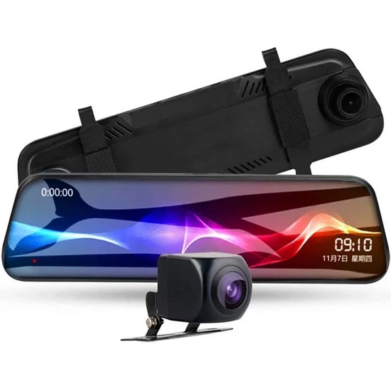 Sinuoer Ultra HD 10 İnç Dokunmatik Ekran Akışlı Araç İçi Kamera Çift Lensli Dikiz Aynası Kaydedici (Yurt Dışından)