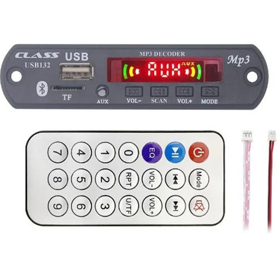 Class USB-132 Usb/sd/mıc/aux/bluetooth/kumanda Ekranlı Anfili Oto Teyp Çevirici Dijital Player Board