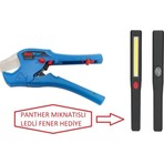 Beykoç 8-42 mm Tam Otomatik Plastik Boru Makası Ergonomik Tasarımlı Dayanıklı Malzeme ile   Panther Ledli Mıknatıslı Fener Hediye
