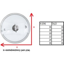 Uğurlu Glass Süzgeç Tipi Tencere Cam Kapak 16 cm