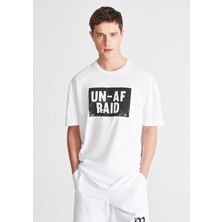 Mavi  Unafraid Baskılı Beyaz Tişört 0610290-620