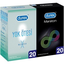 Durex Yok Ötesi Slim Fit 20'li Ince + Maraton Geciktiricili 20'li Prezervatif