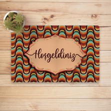 Vagonik Retro Desenli Hoşgeldiniz Dijital Baskılı 50X70CM Dekoratif Çok Amaçlı Iç ve Dış Kapı Paspası