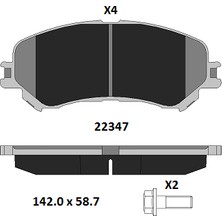 Kale Ön Fren Balatası Renault Espace Scenic Megane Kadjar Talisman / Nissan Qashqai X-Trail Uyumlu 22347 185 14 Ans KD13 Oem 410606124R 410606808R D40604EA0A 410604EA0A
