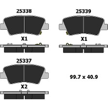 Kale Arka Fren Balatası Hyundai Accent Elantra I10 I20 I30 I40 Sonata Tucson / Kia Carens Ceed Cerato Niro Optima Soul Sportage / Ssangyong Tivoli Xlv Uyumlu 25337 157 05 Ans KD13 Oem 58302-3ZA10
