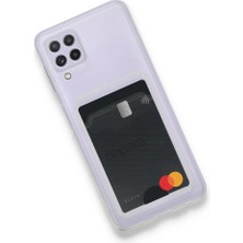 Fitcase Samsung Galaxy A22 Kılıf Cardy Şeffaf Kartlık Cepli Kapak Şeffaf