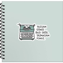 Hisli Şeyler Çizgili Defter 16 x 15 cm Yazsan Gönül Razı Değil Yazmasam Olmaz