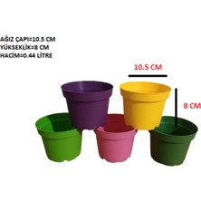 Tuğel Flowers 10 Adet Renkli Plastik Saksi 10.5 Cm.Lik (St1)