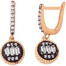 Bilezikci Baget Taşlı Rose Altın Küpe