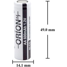 Orion 1.2V Ni-Cd Aa 600MAH Şarj Edilebilir Kalem Pil