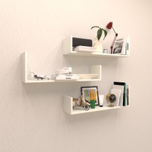 Rafkestir 3 Lü Corona Duvar Rafı Beyaz ( Parlak )