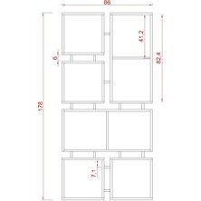 Rafkestir Ozy Suntalam Kitaplık ( 86 x 178 cm ) Antrasit ( Mat )