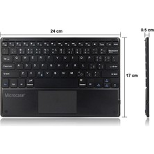 Microcase Tablet ve Telefonlar Için Şarjlı Touchpadli Türkçe Bluetooth Klavye - AL2724 Siyah
