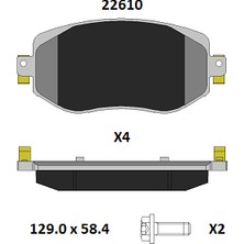 Kale Ön Fren Balatası Renault Megane 4 Uyumlu 22610 183 14 Ans KD13 Oem 410603407R 4106033407R