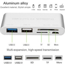 Streak 5'in 1 Bilgisayar Telefon Sd Kart Okuyucu Type-C USB 3.0 Micro Otg